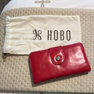 HOBO Cherry Red Leather Wallet